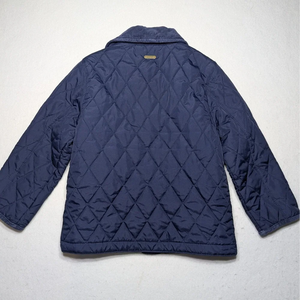 Janie and Jack Navy Quilted Barn Jacket‎ | Corduroy Collar | Size 3-4